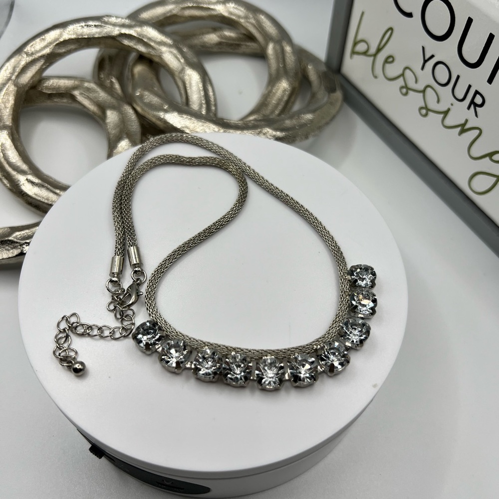 Stainless‎ Steel and Crystal Necklace NEW